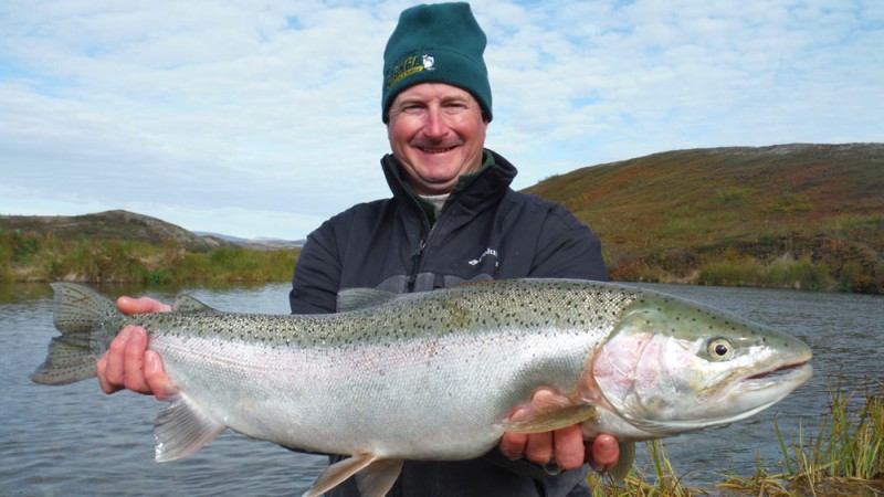 Trophy rainbow trout fishing on Kvichak River Alaska